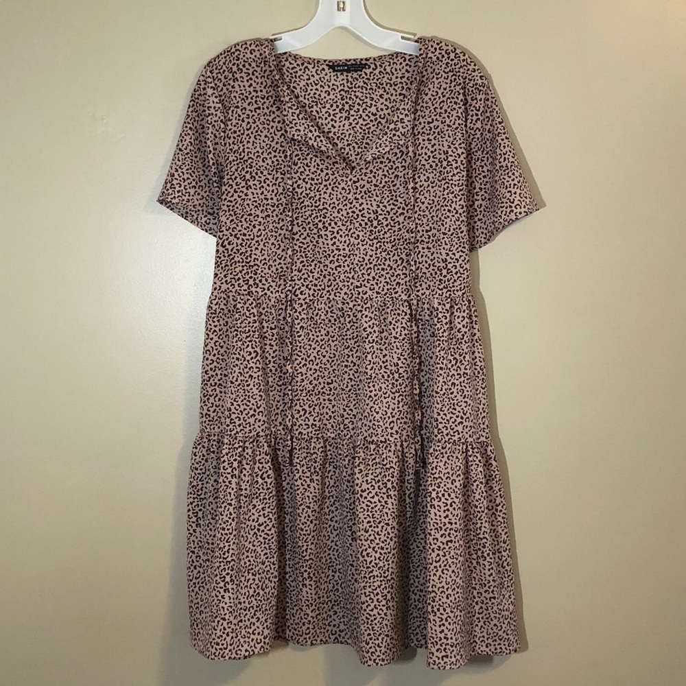 Pink Cheetah Print Mini Dress